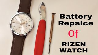 how to change a watch battery  Battery Replace at home  RIZEN WATCH [upl. by Marnie]