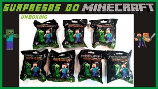 ABRINDO BRINQUEDOS SURPRESAS MINECRAFT  TOY UNBOXING  SURPRISES [upl. by Morrie488]