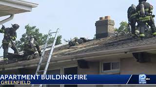 Firefighters battle a fire at a Greenfield apartment building [upl. by Zetnom]