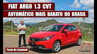 Fiat Argo 13 Drive CVT o automático mais barato do Brasil  Teste do Camanzi [upl. by Neelrak]