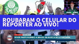 PALMEIRAS X RIVER  ROUBARAM O CELULAR DO REPORTER  CORREDOR [upl. by Dannon]