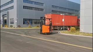 15002500kg reach forklift with stand type warehousing reachforklift forklift [upl. by Arraic70]