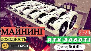 МАЙНИНГ 2024г  RTX 3060ti и RTX 3070 Майнинг Ферма NICEHASH [upl. by Cohl749]