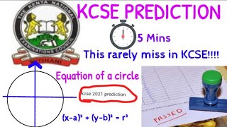 KCSE 2024 Exam Prediction Equation of a circle countacy [upl. by Akyre]