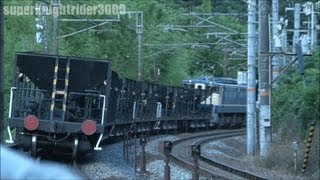 JR西日本 EF65 1130号機ホキ800形6B バラストホキ工臨 八本松～瀬野 20127 [upl. by Ydnelg683]