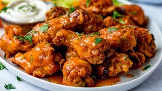 Buffalo Chicken Wings  Super Crispy Wings with a Super easy blue cheese sauce [upl. by Benedetta665]