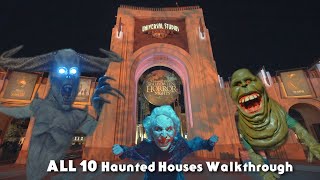 ALL 10 Houses Walkthrough  Halloween Horror Nights 2024 at Universal Orlando  HHN 2024 [upl. by Engis473]