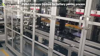 Pallet Conveyor System  Pallet Handling Solution with Modular Conveyor for battery production [upl. by Retluoc]