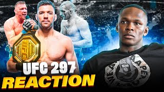 Israel Adesanya Reacts to UFC 297 amp Responds to Dricus Du Plessis Call Out [upl. by Bowne]