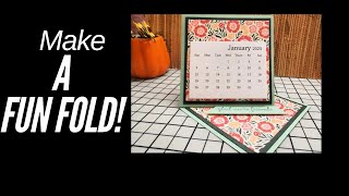 How to Make a Fun Fold Easel Desk Calendar or Card [upl. by Swords682]