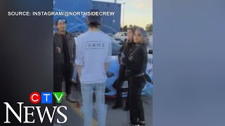 Police break up huge car meet in Ancaster Ont [upl. by Lammaj]