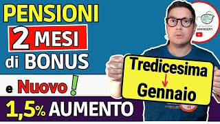 PENSIONI ➜ 2 MESI di BONUS 155€ 336€ TREDICESIMA  AUMENTI GENNAIO 2025 📈 IMPORTI MINIME e INVALIDI [upl. by Lhary]