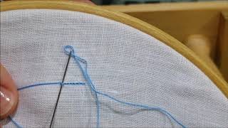 Punto indietro ripassato  Tutorial ricamo a mano Reverse Back Stitch  Hand Embroidery Tutorial [upl. by Brigg]