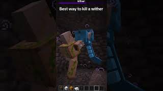 Best way to kill a wither⚔️  minecraft minecraftguide shorts [upl. by Anwahsat624]