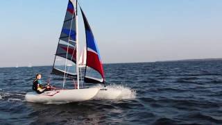 Laura Dekker sails MiniCat 420 Full Action myminicat lauradekker [upl. by Analihp]