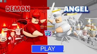 DEMON VS ANGEL BARRYS PRISON RUN OBBY roblox obby [upl. by Nahtannhoj692]