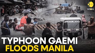 Philippines Typhoon Gaemi causes heavy floods on streets of Manila  WION Originals [upl. by Naamana]