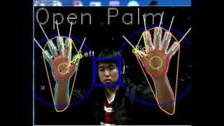 OpenCV Hand tracking Fingers tracking  static gesture recognition Kcurvature convexity defects [upl. by Droffats]