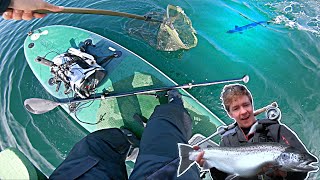 Paddle board fly fishing for Salmon  Vättern [upl. by Dinse]