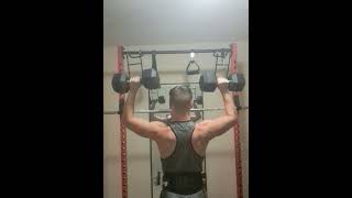 Overhead Press w Mad Spotter Pro madspotterpro naturalbodybuilding shoulderday delts shoulders [upl. by Sairahcaz]