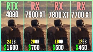 RTX 4090 vs RX 7900 XT vs RX 7800 XT vs RX 7700 XT  Test in 12 Games [upl. by Aisiram]