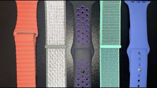 2019 Spring Apple Watch Band Review Nike Sport BandNike Sport LoopLeather Loop ALL COLORS [upl. by Thorndike400]