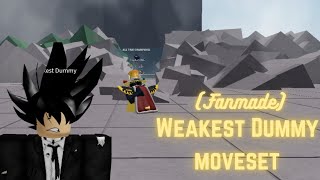 CUSTOM WEAKEST DUMMY MOVESET FAN MADE IN THE STRONGEST BATTLEGROUNDS ItzBenz [upl. by Nylirret]