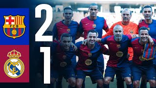 HIGHLIGHTS  BARÇA LEGENDS 2 vs 1 REAL MADRID LEGENDS  XAVI amp INIESTA BACK in BLAUGRANA 🔵🔴 [upl. by Giffy]