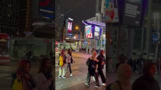 YongeDundas square intersection at night downtowntoronto torontocitylife short youtubeshort6 [upl. by Ash]