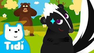 Stinky Skunk Fart ♪ Animal Songs  Tidi Songs for Children ★TidiKids [upl. by Ahsieyt]