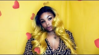 💛A YELLOW Synthetic Lace Wig Sensationnel JOCELYN  T2MUSTARD [upl. by Folberth830]