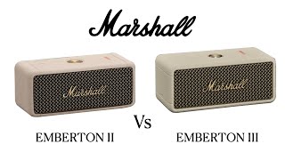 Marshall Emberton 2 vs Emberton 3 III Portable BLuetoth Speakers  Compare Specifications  Features [upl. by Storer]