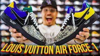 20000 Louis Vuitton Nike Air Force 1 Silver Toe By Virgil Abloh FIRST LOOK [upl. by Rebmit]