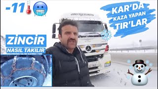 KARDA KAZA YAPAN TIRLAR  TIRDA ZİNCİR NASIL TAKILIR [upl. by Nitsoj721]