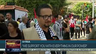 Syrians rally in support of AlAqsa flood operation [upl. by Lehcnom585]