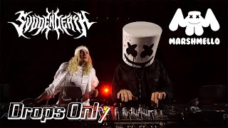 Drops Only 흑화한 마시멜로👿  Marshmello B2B SVDDEN DEATH Live  EDC Las Vegas 2023 [upl. by Audrit711]