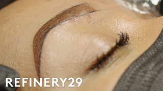 Why This Microblading Style Looks The Most Natural  Macro Beauty  Refinery29 [upl. by Malvia488]