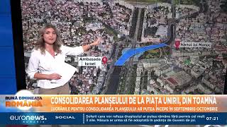 Consolidarea planșeului de la Piața Unirii din toamnă Fântânile demolate circulația închisă [upl. by Ahsien]