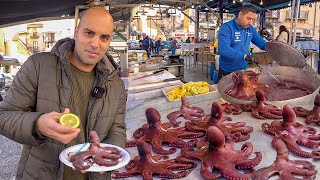 EXTREME Street food in Sicily Italy  PALERMO FOOD HEAVEN  Street food market in Sicily Italy [upl. by Ymmik275]