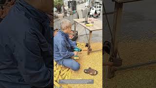 That Tubular Device Welded on the Iron Table Leg Means a Lot to Corn Shelling Work [upl. by Bendix]