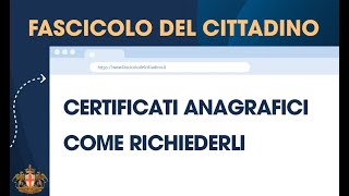 Certificati anagrafici  Come richiederli [upl. by Satsok]