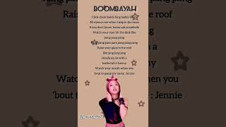 Boombayah jennie easy lyrics 🖤🩷 jennie lyrics blackpink shortsviral viralreels [upl. by Neerahs]