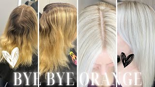 HOW TO FIX EXTREMELY ORANGE BLEACHED HAIR CORRECTLY [upl. by Pansy]