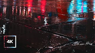 8 Hours of Rain Sound on City StreetㅣNight Rain City Traffic Ambience for Deep Sleepㅣ4K ASMR [upl. by Dacie]