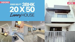 20X50 Luxury House For Sale In Indore  West Facing House Design  3BKH 1000 Sq Ft House [upl. by Elmore]