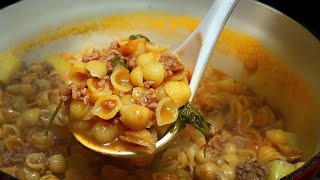 Sopita De Conchas with ground beef for dinner [upl. by Purington]