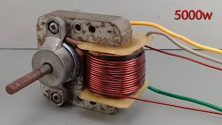 New 220v 5000w Free Electric Energy Using AC Fan Motor And DC Motor [upl. by Naj974]