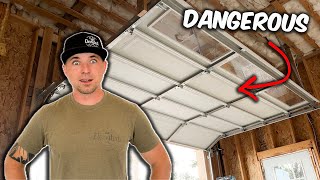 quotEXTREMELY DANGEROUSquot Garage Door Install [upl. by Bone]