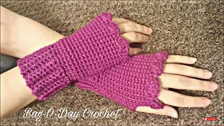 How to Crochet Fingerless Gloves [upl. by Hinda]