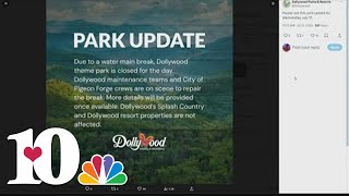 Dollywood theme park announces day closure due to water main break [upl. by Nishom]